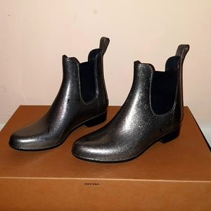 Grey Glitter Rain Boots